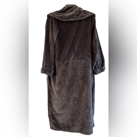 Pottery Barn Long Robe Womens Large Dark Gray Shawl Collar *Missing Belt - Picture 8 of 8